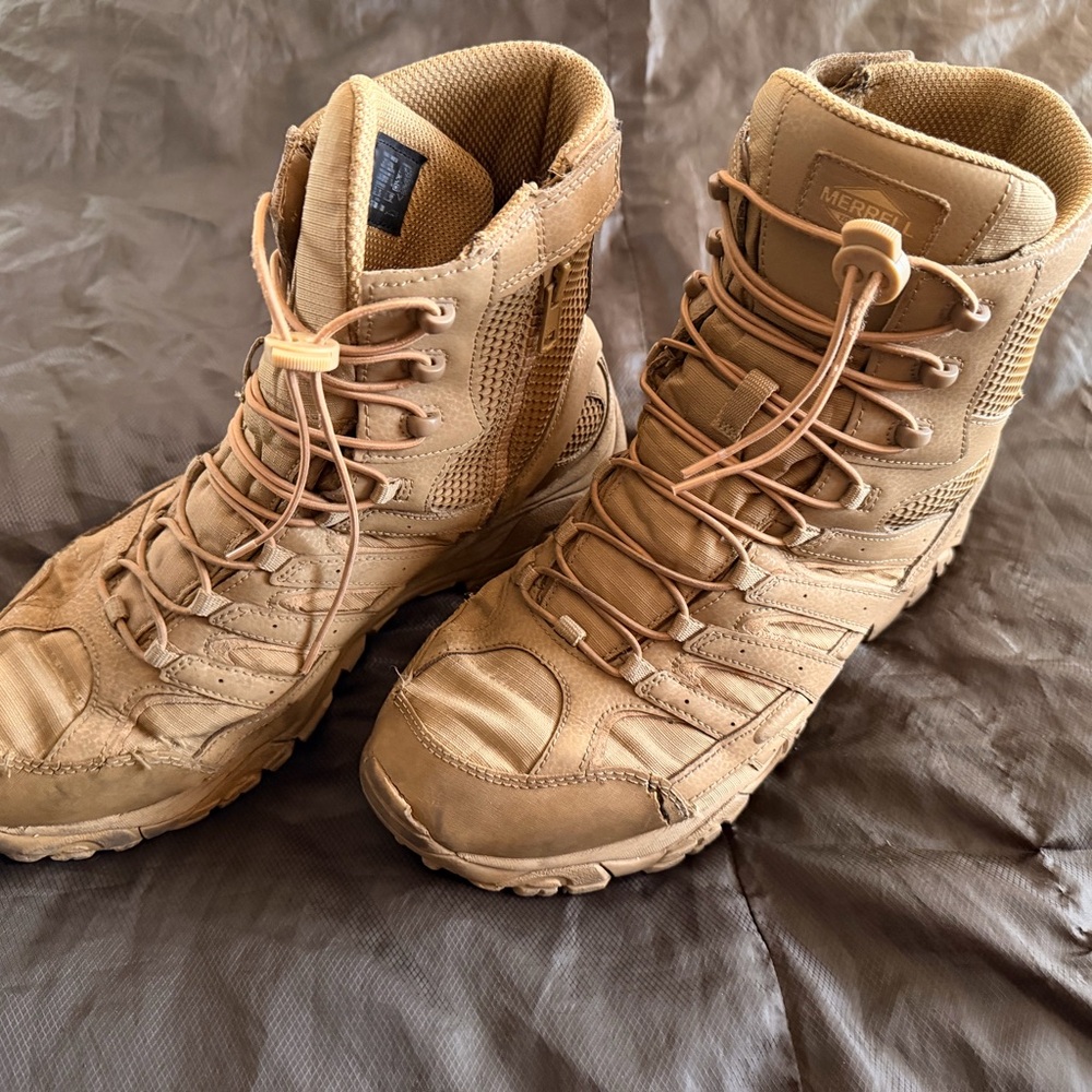 Merrell MOAB Desert Tan Tactical Military Police Boots Lace-Up Ankle Support 13W